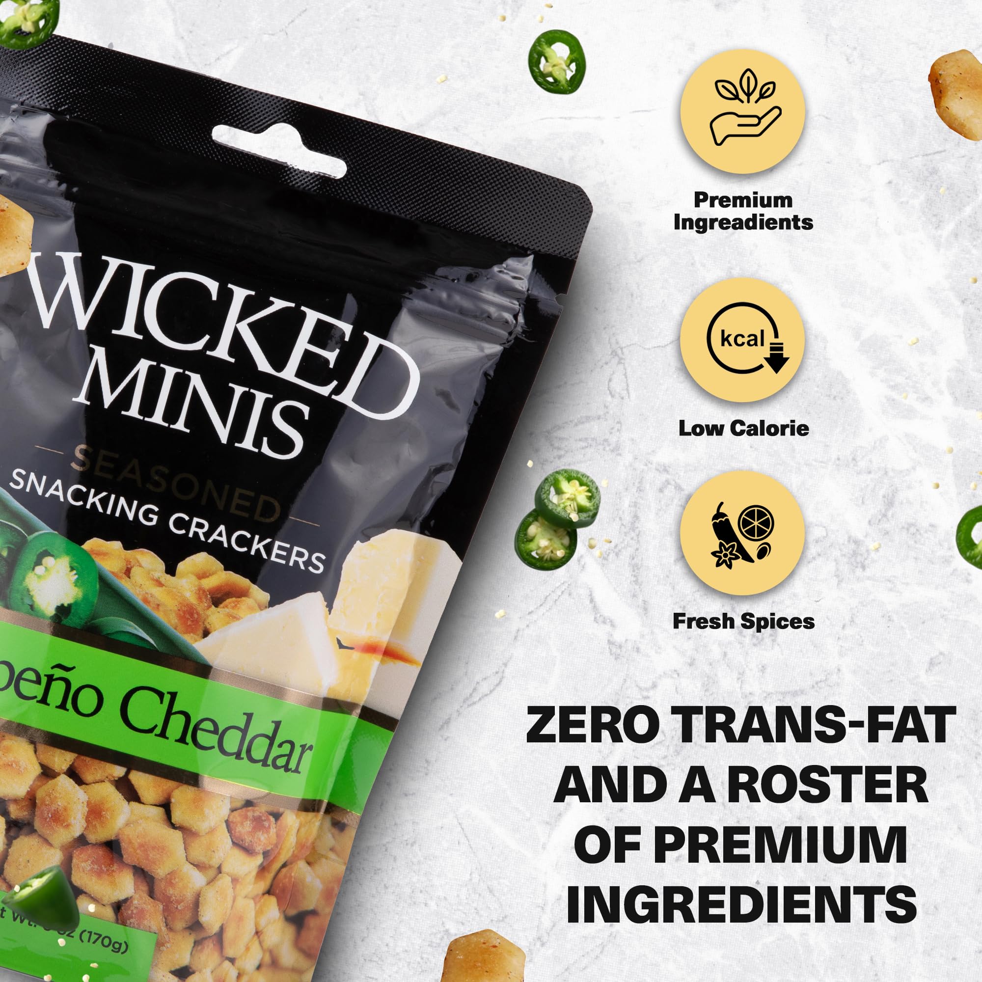 Wicked Minis Soup & Oyster Crackers - Saltine & Salted Flavored Mini Puffed Soup, Savory Snacking Mix, Seasoned Croutons Salad Toppers, Crackers