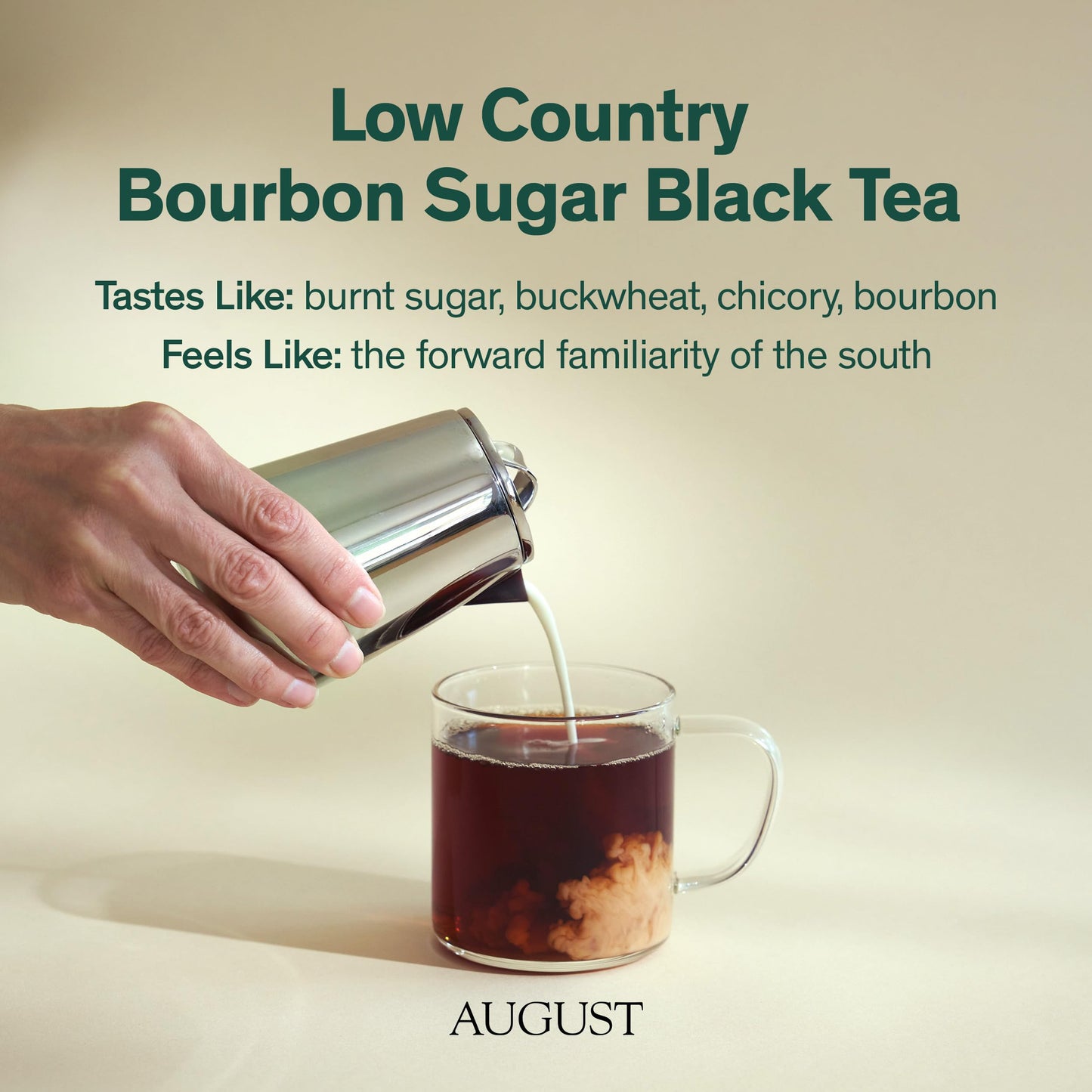 August Uncommon Low Country Bourbon Sugar Black Tea - Vegan, Non-GMO Loose Tea Leaves - Wild Flavor - 1.75oz Resealable Pouch