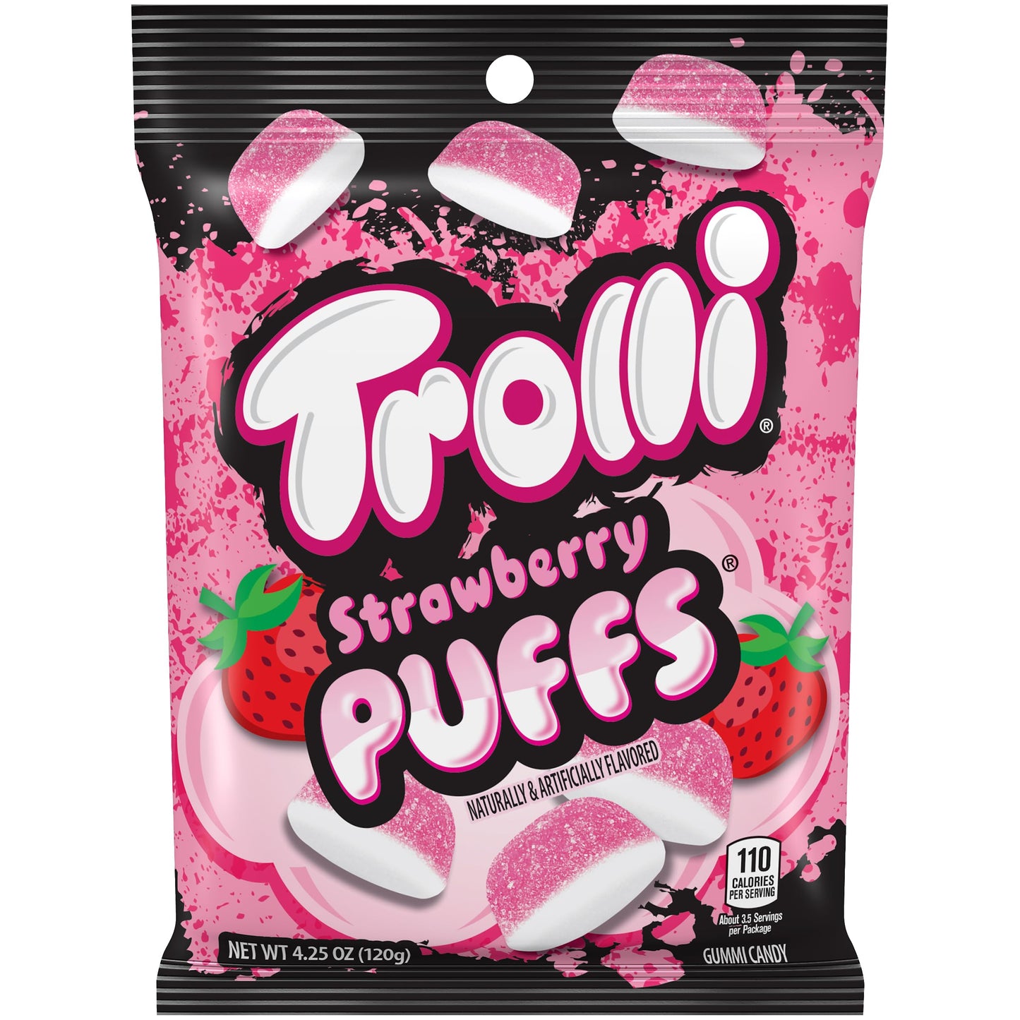 Strawberry Puffs, 4.25oz Bags (Pack of 3), Pink Gummy Candy