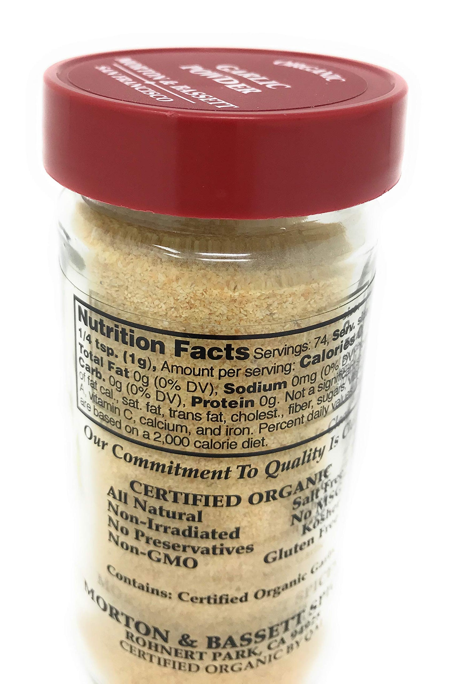 Morton & Bassett Organic Garlic Powder, 2.6 OZ