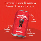 Virgil's Naturally Bold Handcrafted Cola, Pack of 4 (12 oz Cans each) - Caffeine Free Cola Soda with Pure Cane Sugar - No Artificial Flavors