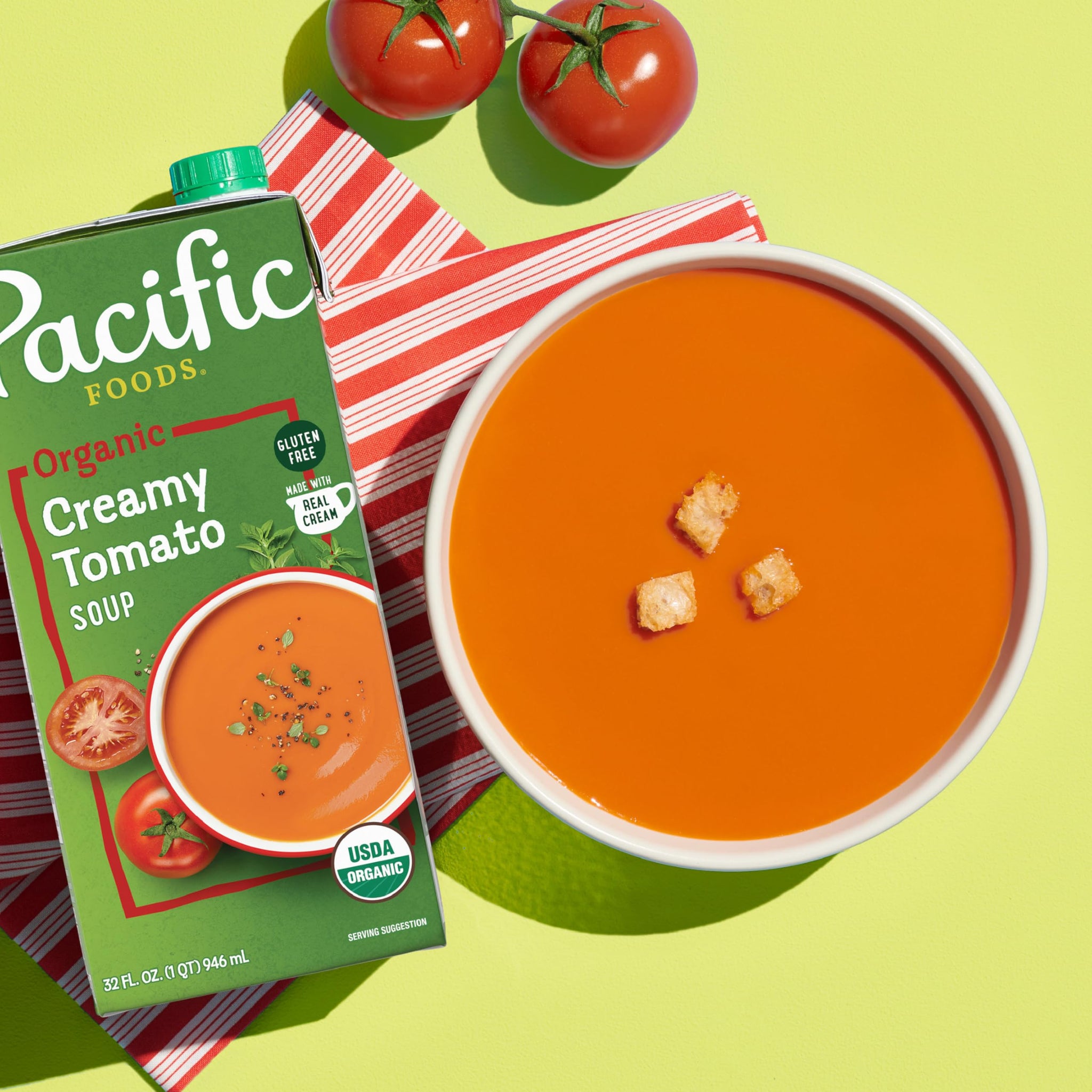Pacific Foods Organic Creamy Tomato Soup, 32 oz Carton