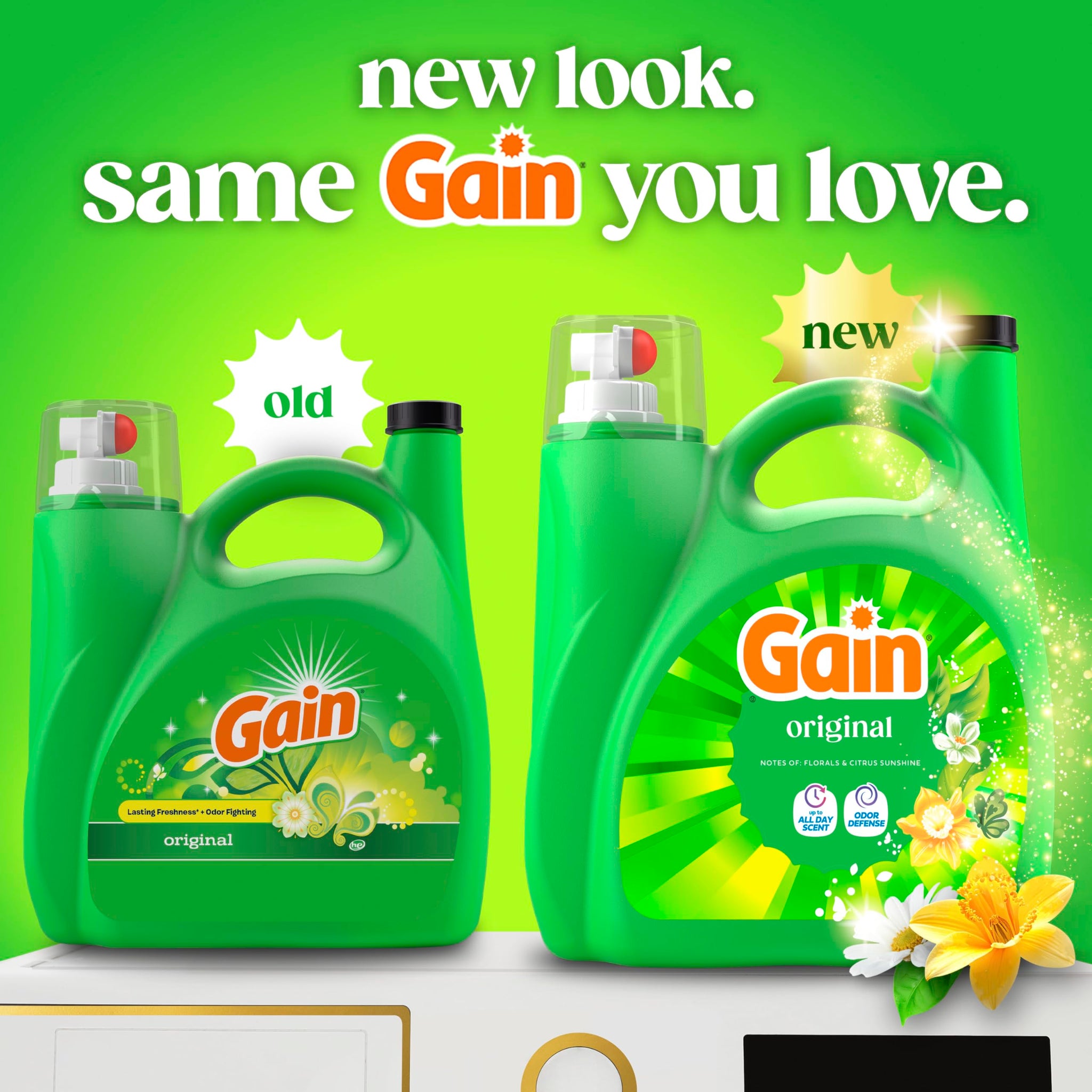 Gain Liquid Laundry Detergent, Freshness, Odor Defense, High Efficiency Washing Machine Liquid Laundry Soap, Original Scent, 154 fl oz, 100 Loads