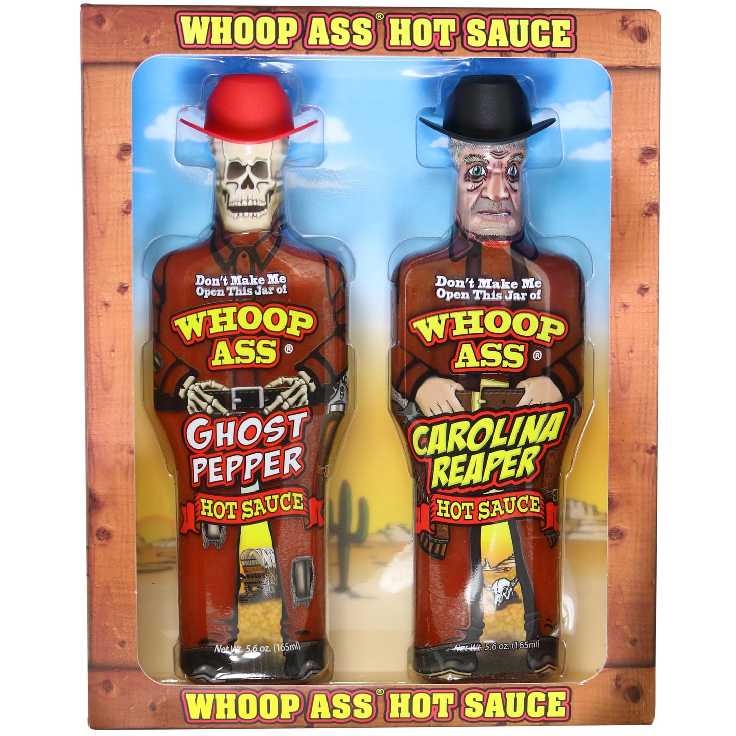 Premium Ghost Pepper Hot Sauce and Carolina Reaper Hot Sauce Gift Set - Packaged in Collectible Figurine Bottles - Perfect for Chicken Wings or a Gift