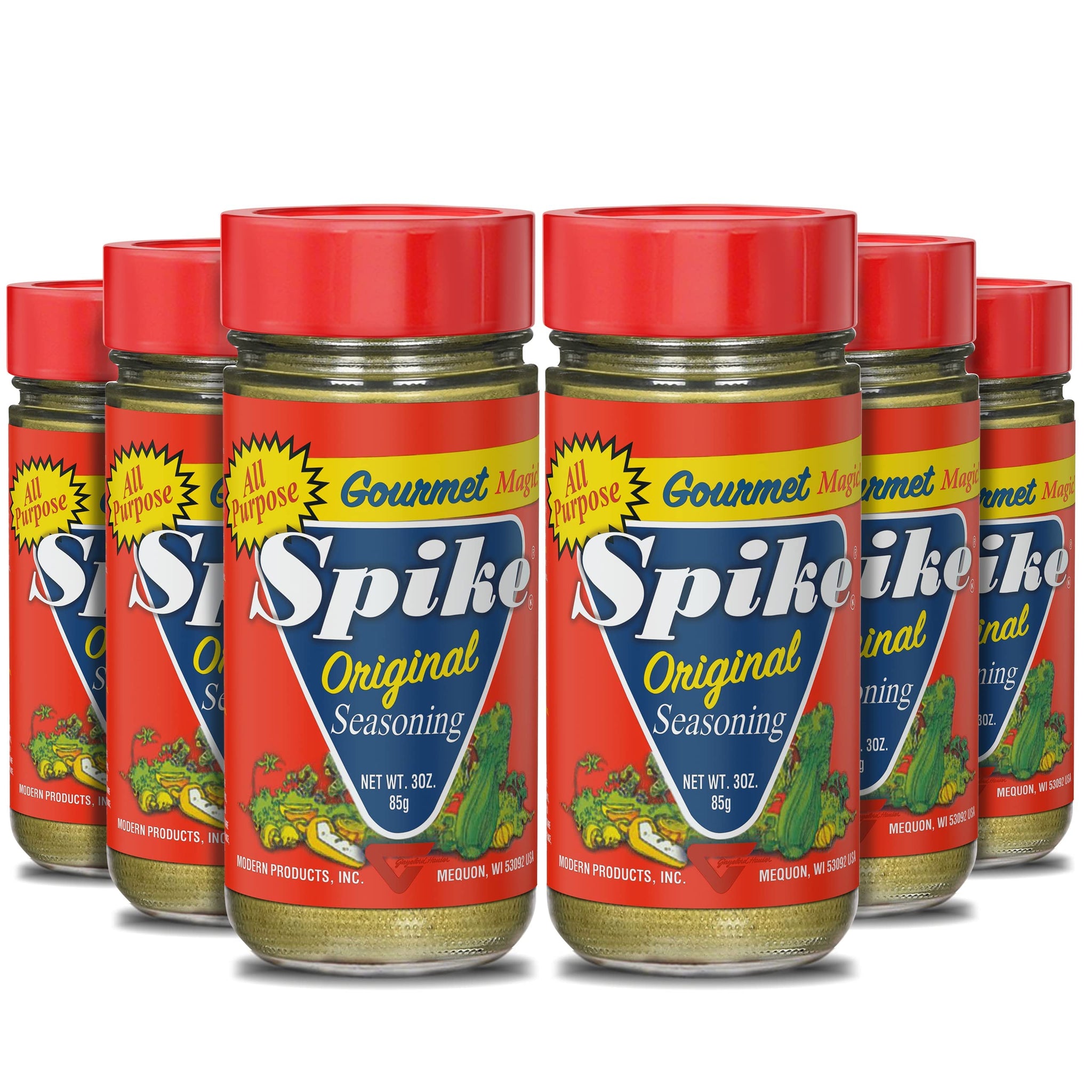 Spike Original All-Purpose Seasoning, All Natural, Low Sodium, No Sugar, No MSG, Zero Calories, Vegan (6 Pack - 3 Oz Each)