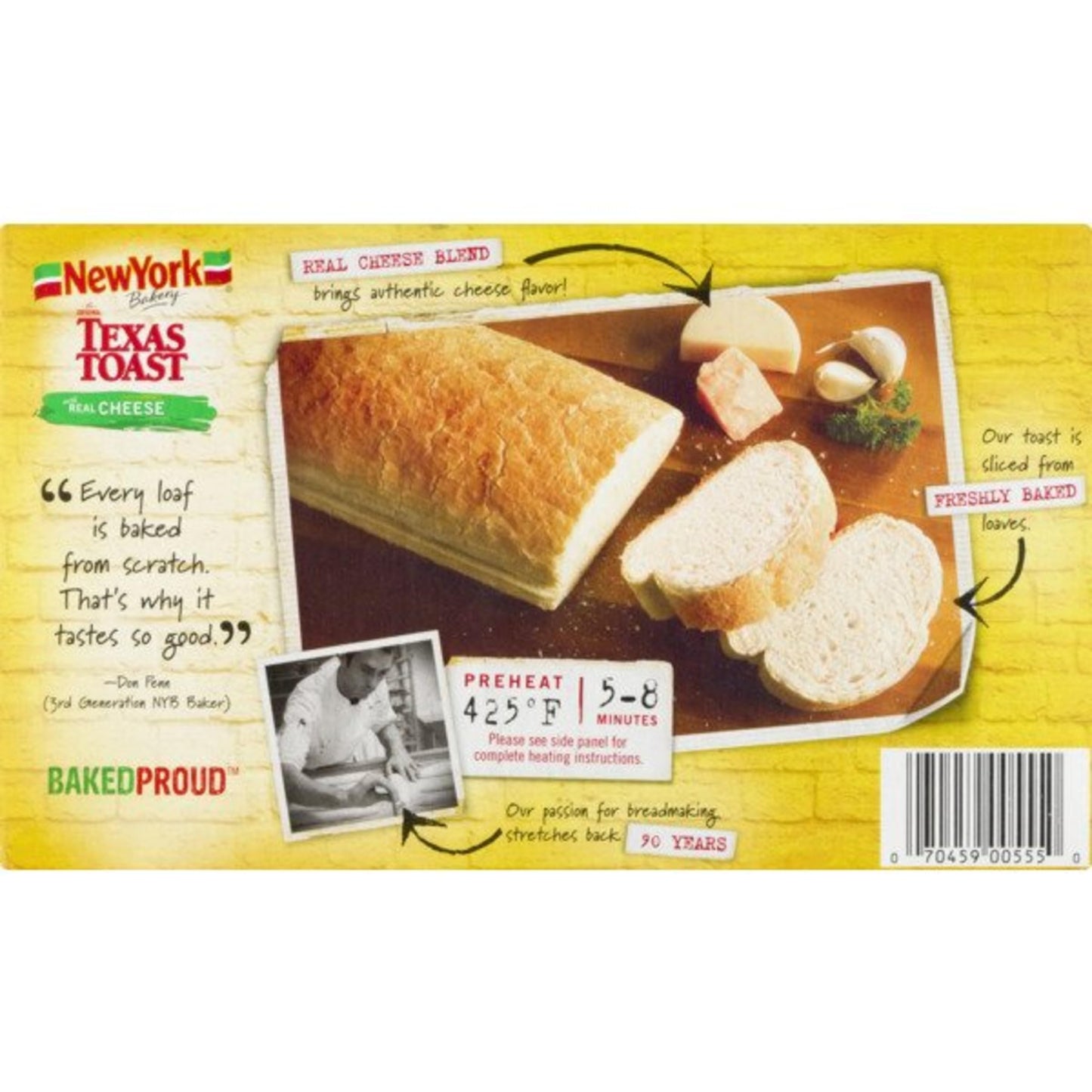 New York Texas Toast, Garlic Toast with Cheese, 13.5 oz (Frozen)