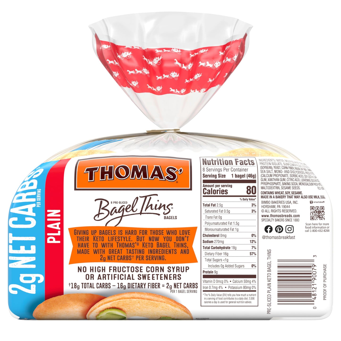Get It Boxed Thomas Keto Bagel Thins, 8 Count 13 Oz - (2 Pack)