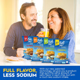 SaltMe! 4 flavor variety pack Potato Chips, 50% Low Salt, Kosher, Non-GMO, Better for You Chips, Original-BBQ-SC&Onion-Ched&Sour Cream 5 Ounces, Pack