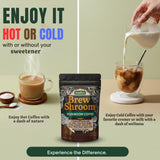 PrimePick's Brewshroom 10 in 1 Mushroom Coffee with 2000mg Adaptogenic Mushrooms, Instant, Arabica Medium Roast, Gluten-Free, Jitter-Free, No Added