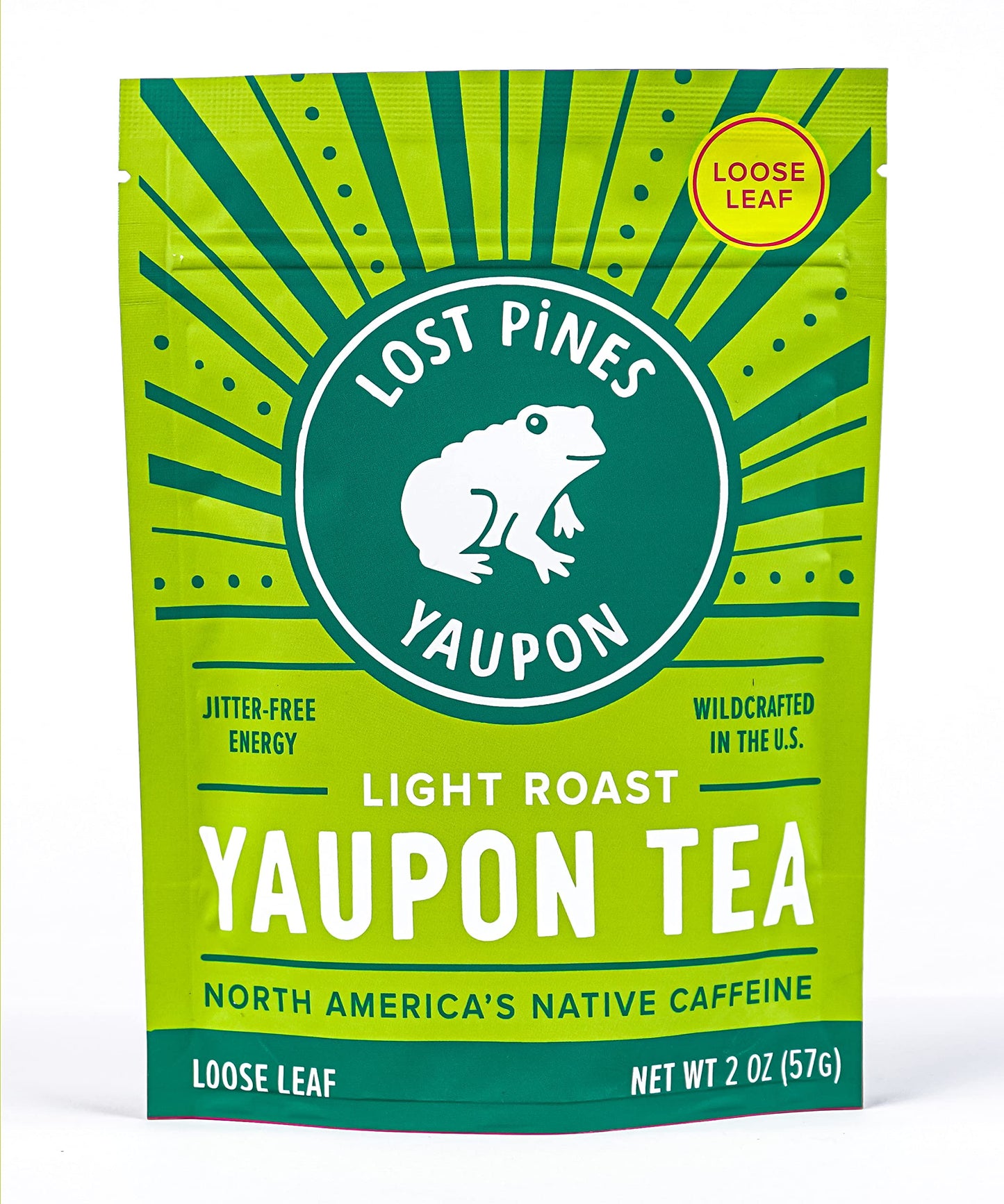 2 oz Light Roast Yaupon Tea (loose leaf) - Lost Pines Yaupon Tea - Sustainably wild harvested yaupon, the only caffeinated plant native to North