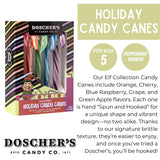 Doscher's Handmade Gourmet Holiday Candy Canes, Assorted Flavours, 5 Count, Pack of 1