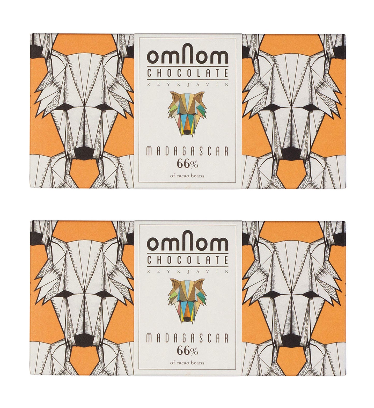 OmNom Madagascar Dark Chocolate | 66% Single Origin Madagascar Cacao | Icelandic Bean To Bar Chocolate by OMNOM CHOCOLATE REYKJAVIK | 2 x 60g Bar