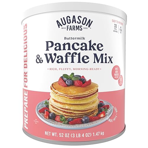 Buttermilk Pancake and Waffle Mix Can Emergency Food Supply, 33 Servings, 10 Year Shelf Life - Waffle and Pancake Mix Just Add Water, Instant