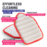 Moku Home Replacement Microfiber Pad for Moku Home Extendable Tub Tile Shower Scrubber for Cleaning Non-Scratch (2X Microfiber Pad Red)