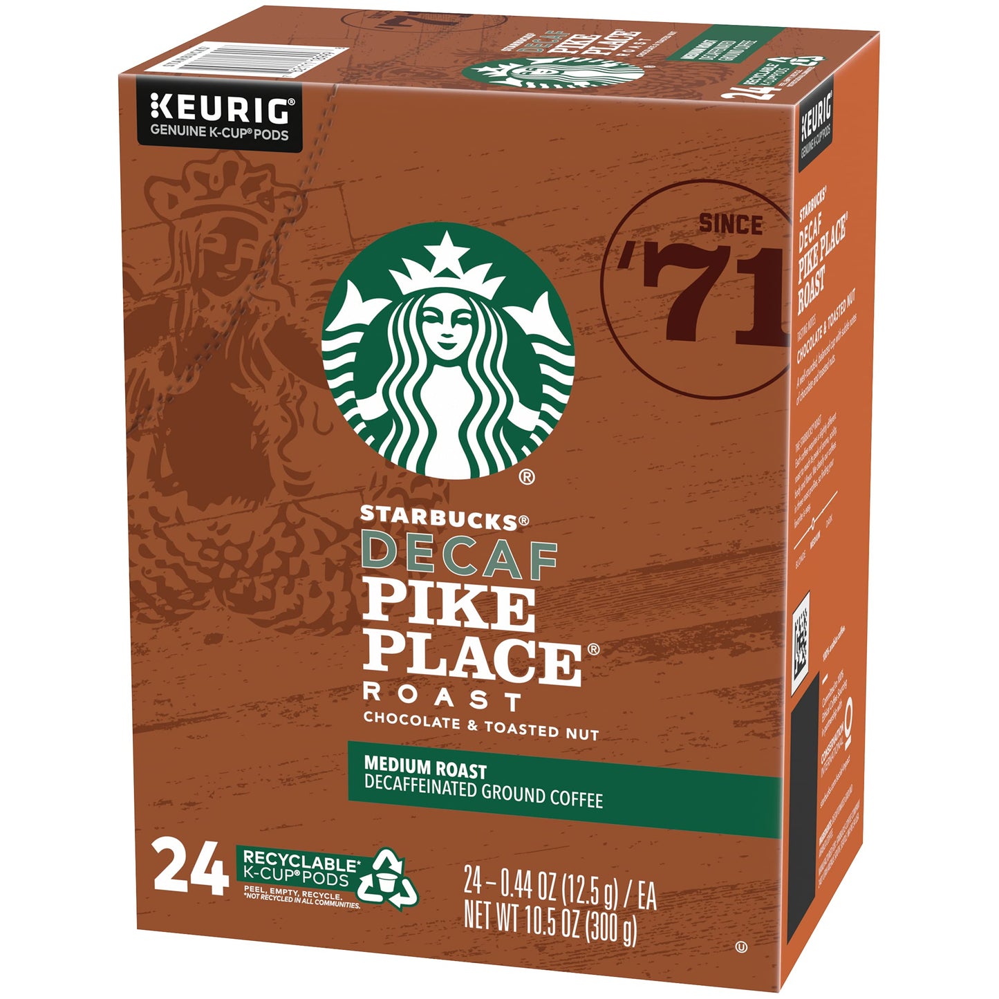 Starbucks Decaf Coffee K-Cup Pods, Pike Place, 24 CT (Pack of 2)