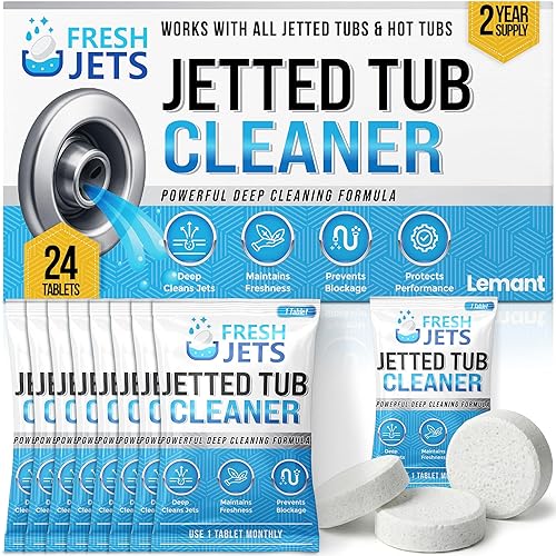Lemant Jetted Tub Cleaner Bathtub Tablets (24 pack) | Compatible with Whirlpool & Spa Bath System, Whirl Tubs, Jets, Professional Septic Safe Jet Tub