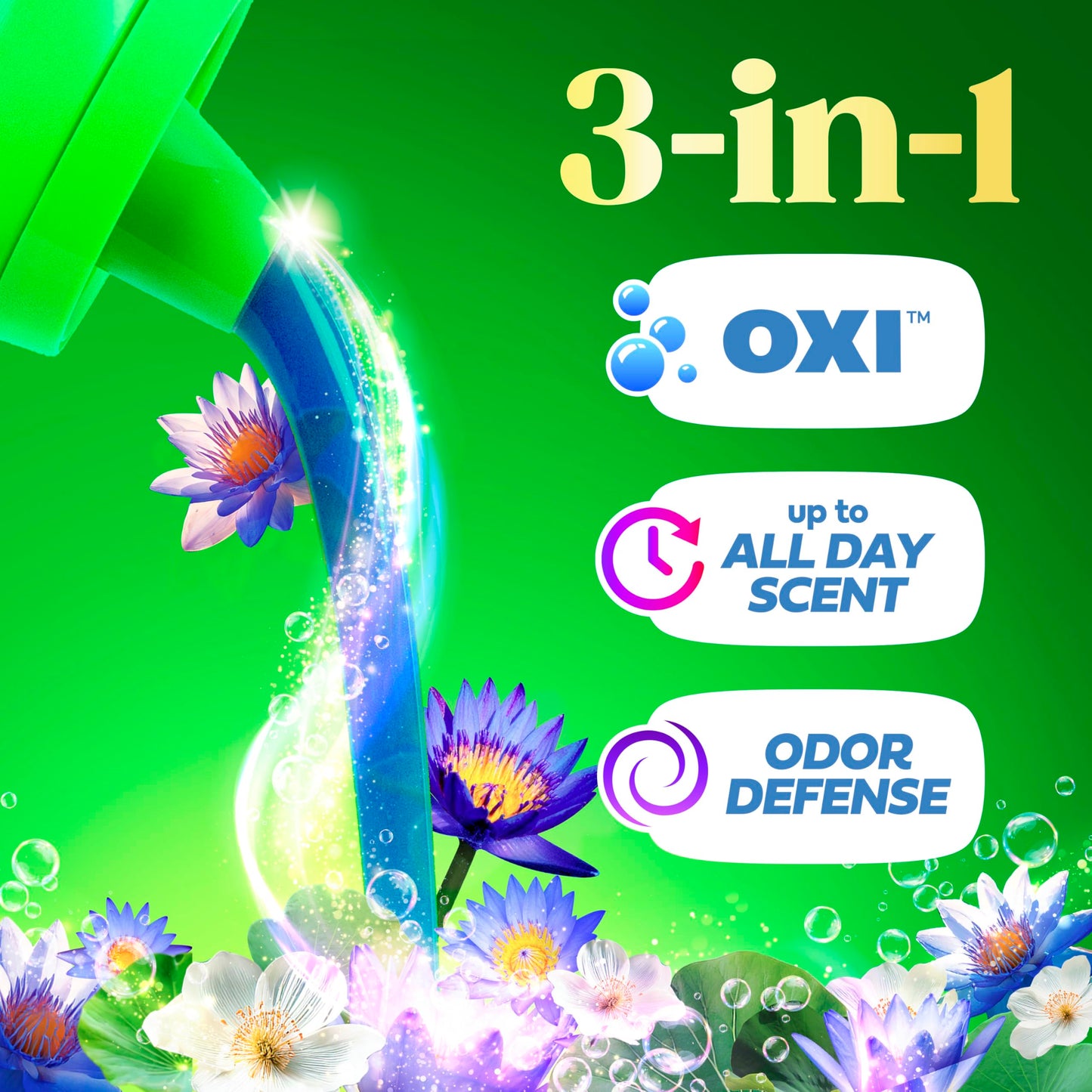 Gain Plus Liquid Laundry Detergent, Cleaner, Fresher, Now with Oxi, Waterfall Delight Scent, 170 fl oz, 129 Loads