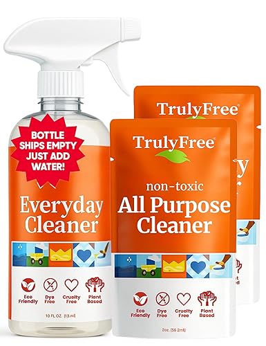 Truly Free Everyday Cleaner Kit - Multipurpose Cleaner Spray, Kitchen Counter Cleaner, Natural Cleaning Products, Multi-Surface Household Solution, 16