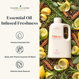 Young Living Thieves Laundry Soap | 32oz | Concentrated Laundry Detergent | Plant Based Formula with Essential Oils | Lemon, Cinnamon, & Rosemary Oil