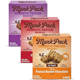 Munk Pack Variety Pack Probiotic Protein Bars | 10g Plant Protein, 1g Sugar, 6g Fiber |Diabetic-Friendly Ideal Breakfast Bars - On-the-Go Snacks