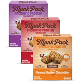 Munk Pack Variety Pack Probiotic Protein Bars | 10g Plant Protein, 1g Sugar, 6g Fiber |Diabetic-Friendly Ideal Breakfast Bars - On-the-Go Snacks