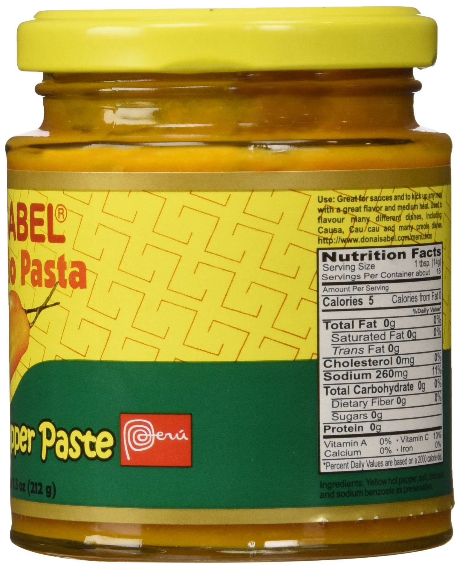 Doña Isabel Aji Amarillo Molido (Yellow Hot Pepper Paste) 7.5oz Single Bottle - Product of Peru