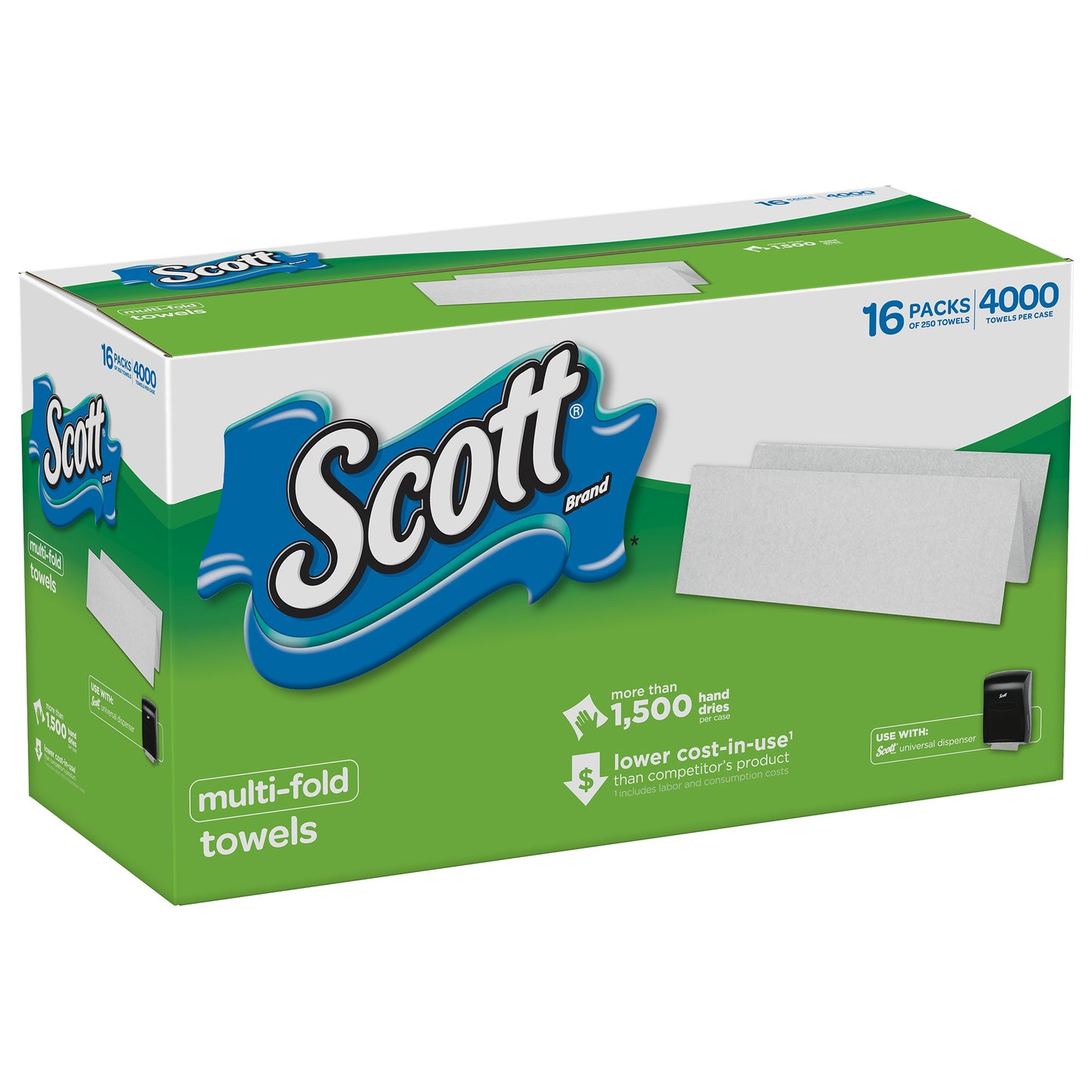 Scott Professional Multifold Paper Towels for Small Business (08009), 9.2” x 9.4”, (4000 Towels per Case)
