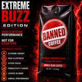 Banned Coffee™ Whole Bean - World’s Strongest High Caffeine Coffee That Shouldn’t Be Allowed - Bold Medium -Dark Roast Arabica & Robusta Blend