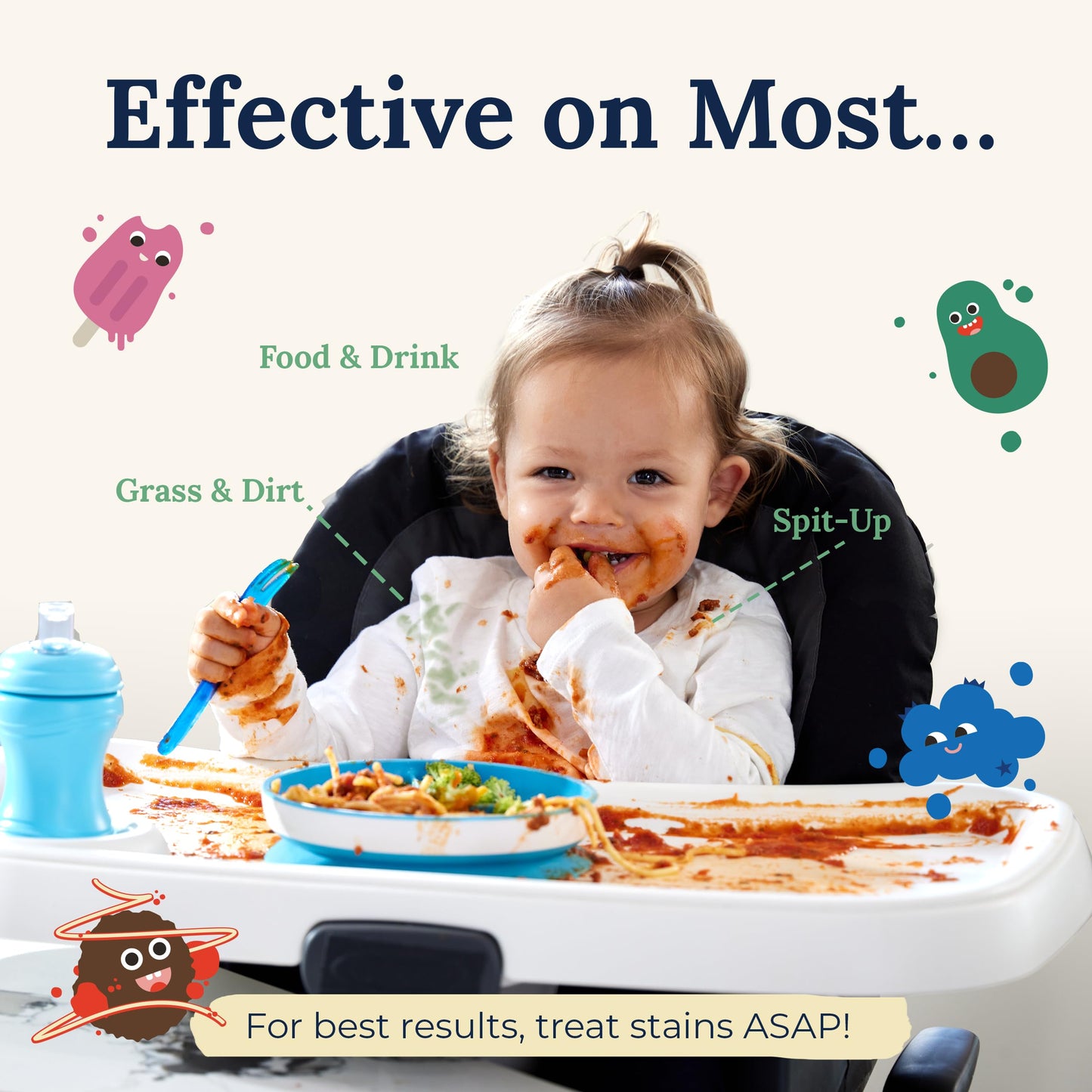 Miss Mouth's Stain Remover Wipes - Pack of 5, Unscented - Fast-Acting Messy Eater Stain Treater - Baby Food & Formula Cleanup - Travel Essentials