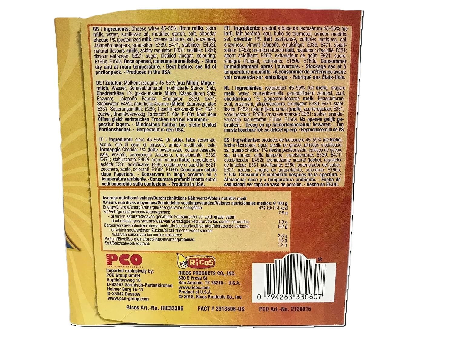Ricos Nacho Cheese Sauce 3.5 oz Cups, Pack of 24 - Perfect for Snacks