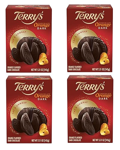 Terry's Dark Chocolate Oranges - Pack of 4-5.11 oz Per Orange of Delicious Tasting Chocolate - Stocking Stuffer and Party Favors - Great for Sharing