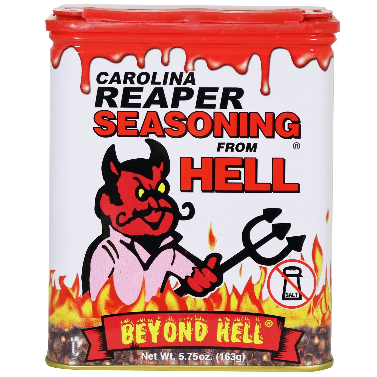 Carolina Reaper Seasoning From Hell - 5.25 oz. - SALT FREE Premium Gourmet Spicy Hot Carolina Reaper Seasoning for Buffalo Wings, Steaks, Chicken