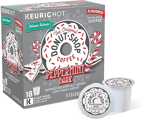 ArtMuseKitsMikash The Original Donut Shop Peppermint Bark Flavored Coffee - 18 K-Cups (1 Box)