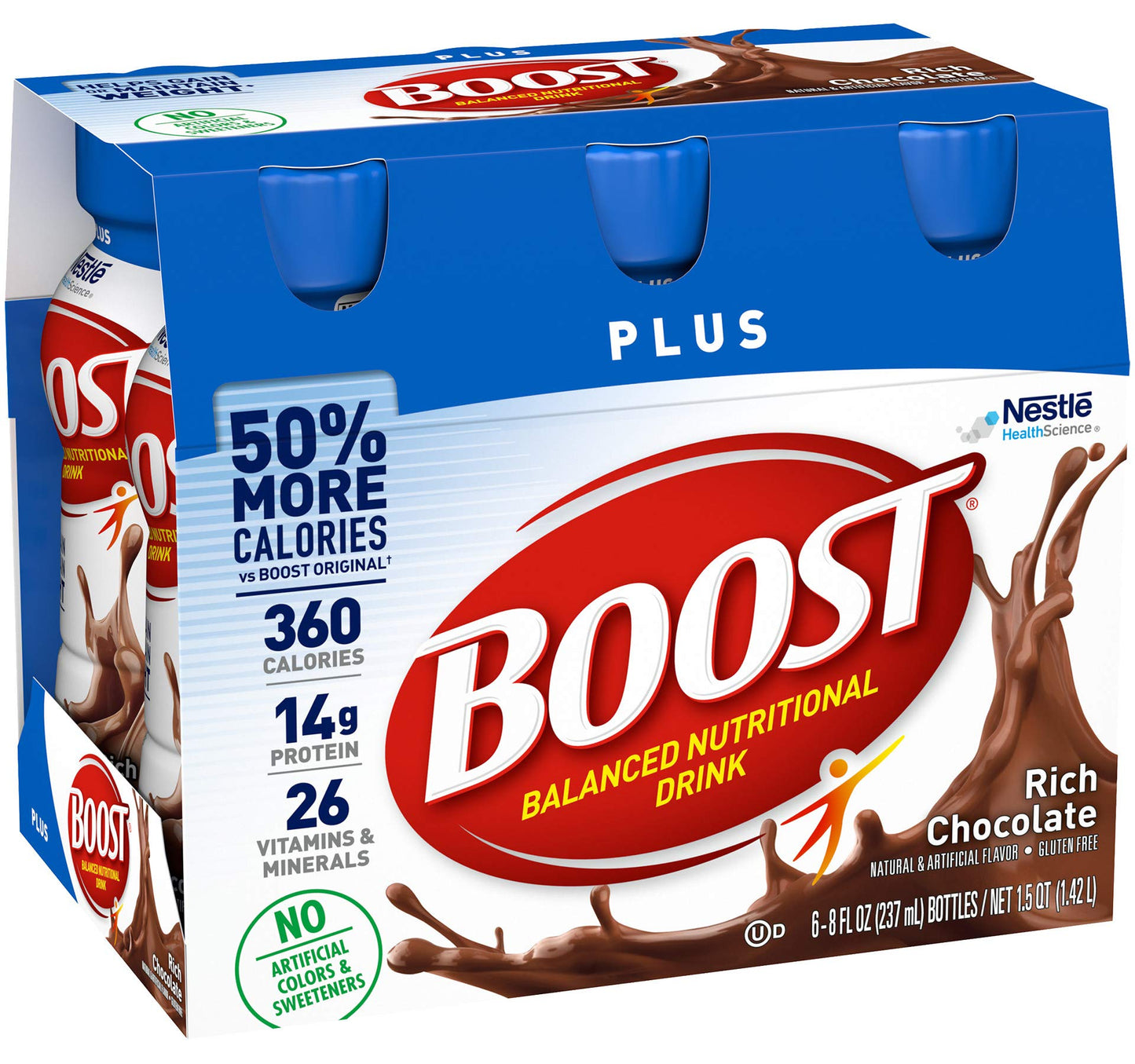Boost Plus Complete Nutritional Drink Chocolate, 8 Fl Oz (Pack of 1)