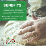 Jiva Organics Buckwheat Flour (Dark) 2 LB Bag - Vegan, Non-GMO, Kuttu, Earthy Flavor