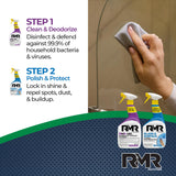 RMR Defend & Detail Duo - RMR-141 EPA Registered Mold & Mildew Spray + Glass & Surface Cleaner/Repellent, 2-Step Clean & Protect System for Glass