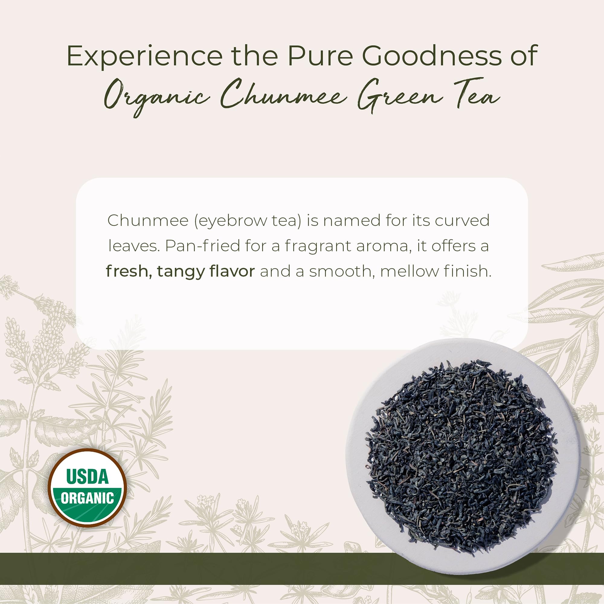 Starwest Botanicals Organic Chunmee Green Tea - Loose Leaf Green Tea, Pan Fried Leaves, Bulk Pack, Caffeinated, Sweet Flavor, Certified Kosher