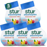 Stur Paradise Vibe with Electrolytes, Zero Sugar Liquid Water Enhancer, 1.62 fl oz bottle (Pack of 5)