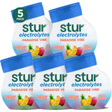 Stur Paradise Vibe with Electrolytes, Zero Sugar Liquid Water Enhancer, 1.62 fl oz bottle (Pack of 5)