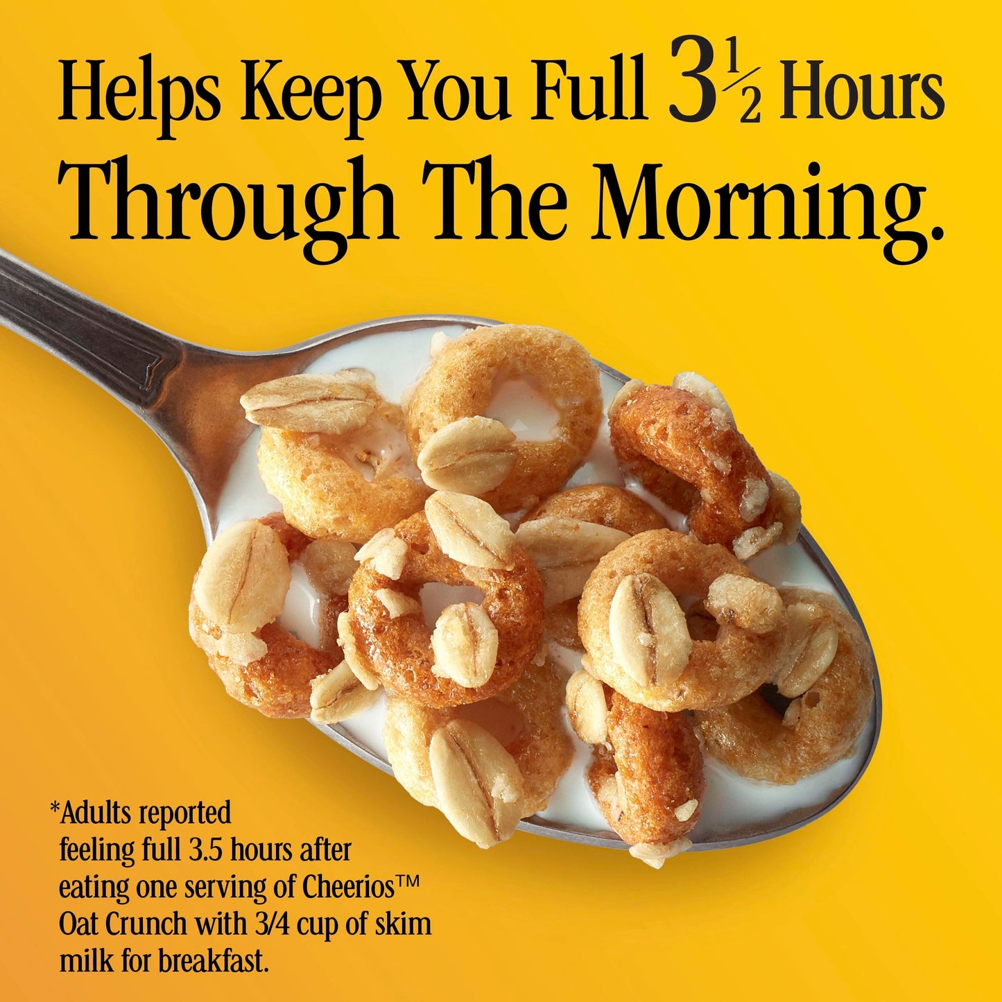 Cheerios Oat Crunch Oats 'N Honey Breakfast Cereal, Made with Whole Grain, Large Size, 18.2 oz