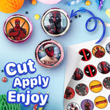 30 x Edible Cupcake Toppers - Red and Black Masked Themed Collection of Edible Cake Decorations | Uncut Edible on Wafer Sheet