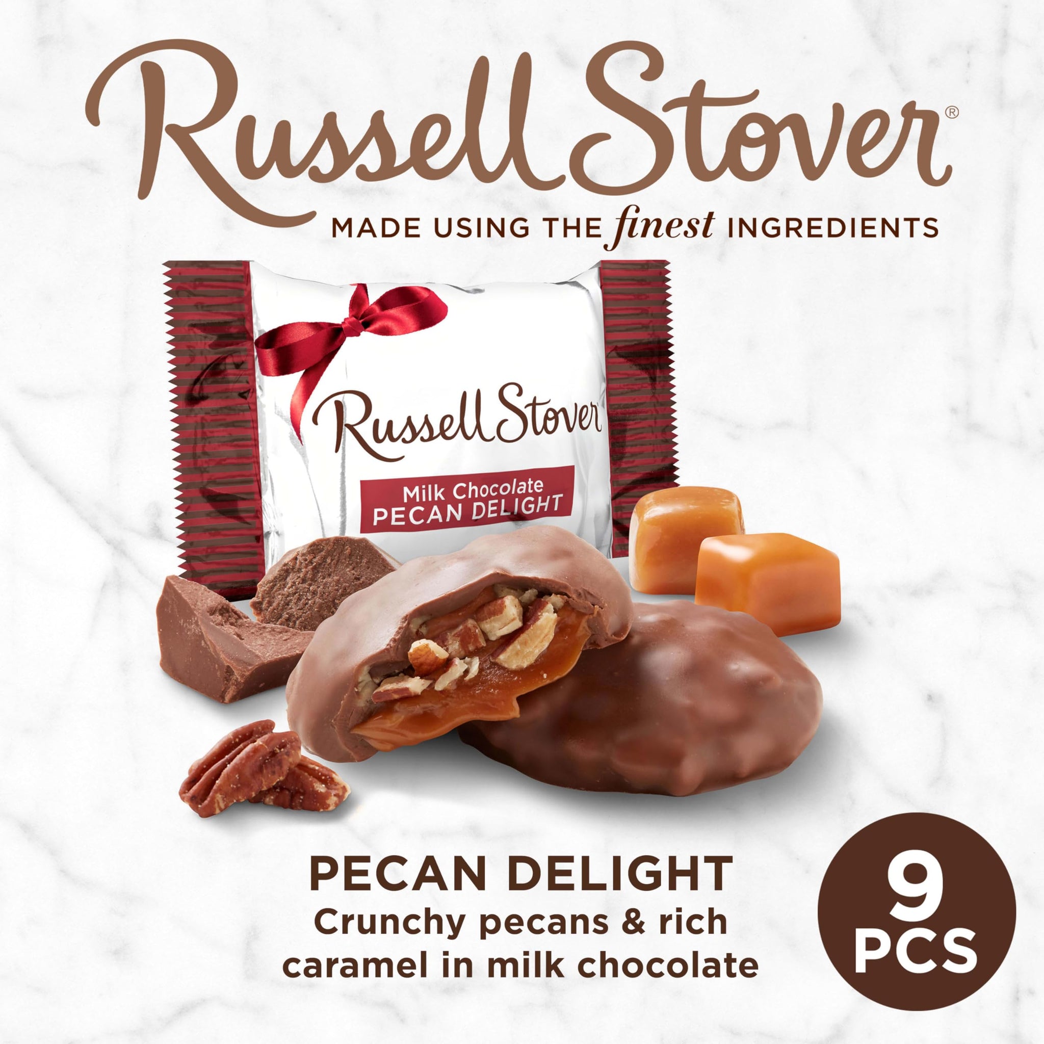 RUSSELL STOVER Milk Chocolate Pecan Delight Candy Gift Bag, 5.4 oz.