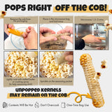 Poppin Cobs Microwave Popcorn on the Cob (8 PK) (White Cheddar) Whole Popcorn Kernels, Individually Wrapped Healthy Pop Corn on the Cob with Bags