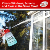 Full Crystal Window Cleaning Kit - 16 oz Glass Cleaner and Bottle with 27 ft Reach, Each 4 oz Bag Makes Up to 640 fl oz, Cleans Up to 80 Windows
