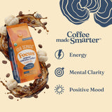 Four Sigmatic Organic Cold Brew Coffee Grounds | Dark Roast, Coarse Grounds with Lion's Mane and Chaga | Cold Brew Mushroom Coffee for Crash-Free