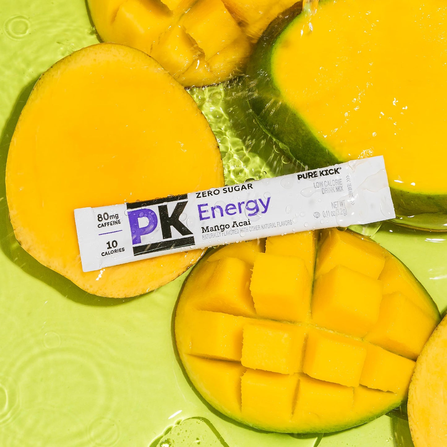 Pure Kick Energy Singles To Go Drink Mix, Mango Acai, 72 Packets