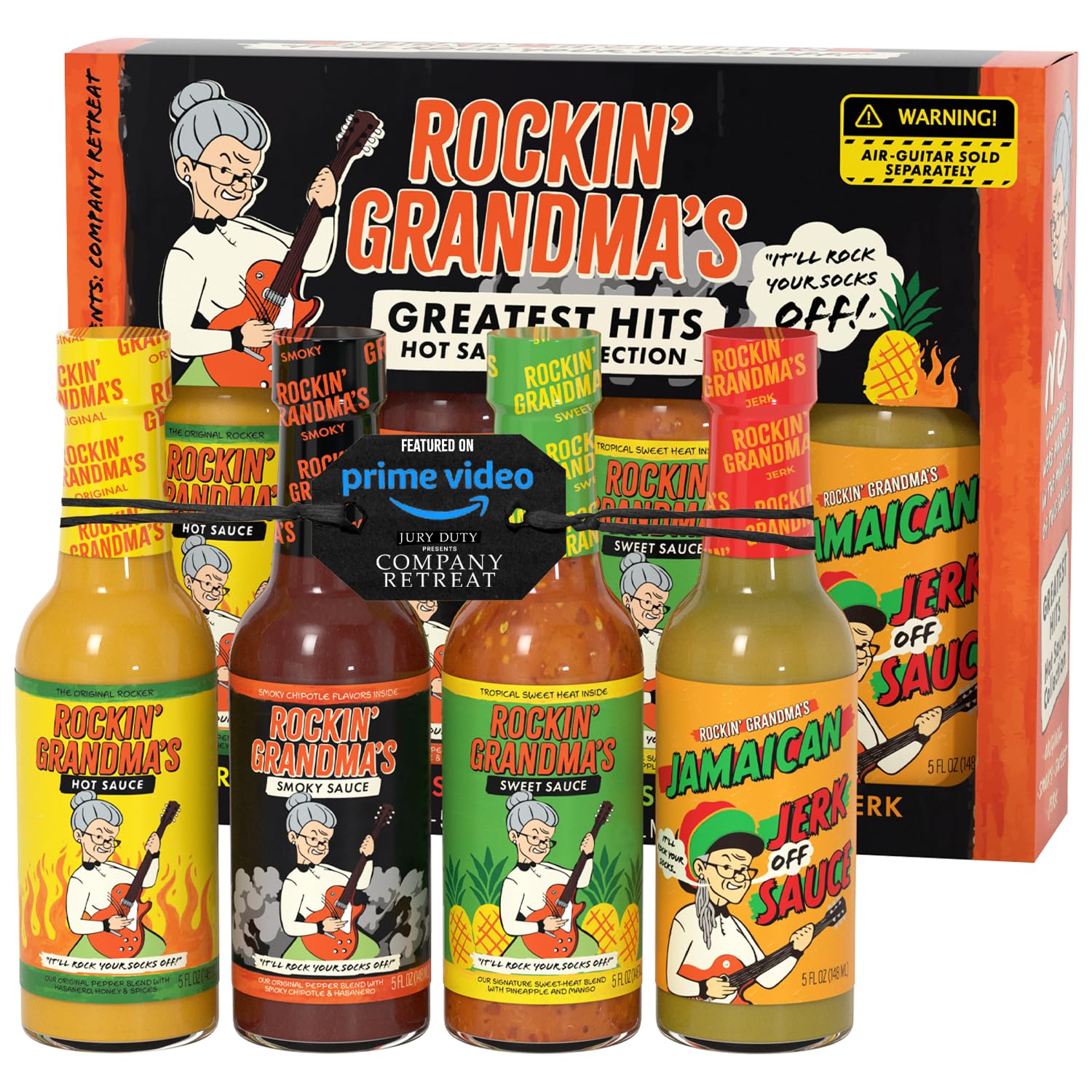 Rockin’ Grandma’s Sauce Variety Pack by Dave’s Gourmet - 4 Pack, 5 fl oz Bottles - Featured on Prime Video’s Jury Duty: Company Retreat - Includes