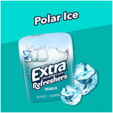 EXTRA Gum Refreshers Polar Ice Bulk Chewing Gum - Sugar-Free, 40 Piece Realable Bottle Pack of 4