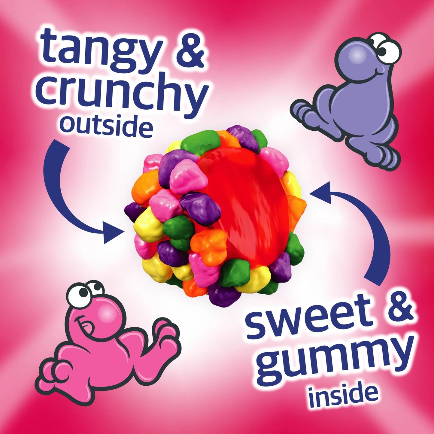 Nerds, Gummy Clusters Candy, Rainbow, Crunchy and Gummy, 3 Ounce