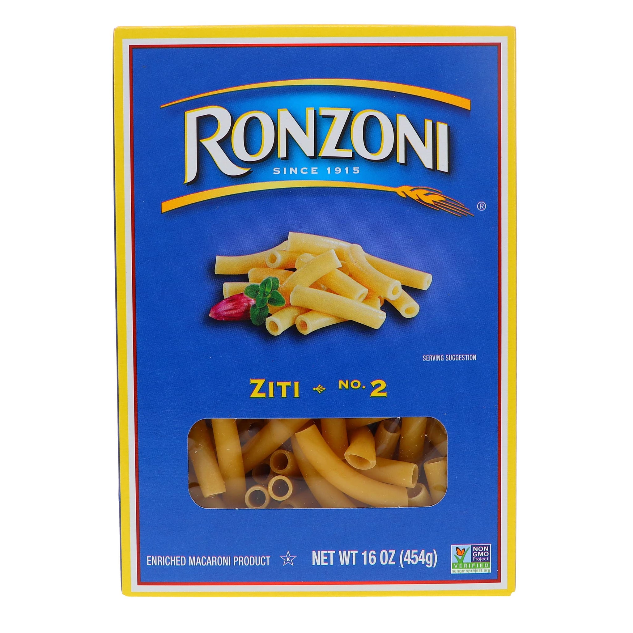 Ronzoni Ziti Non GMO 16 Oz. Pack Of 3.